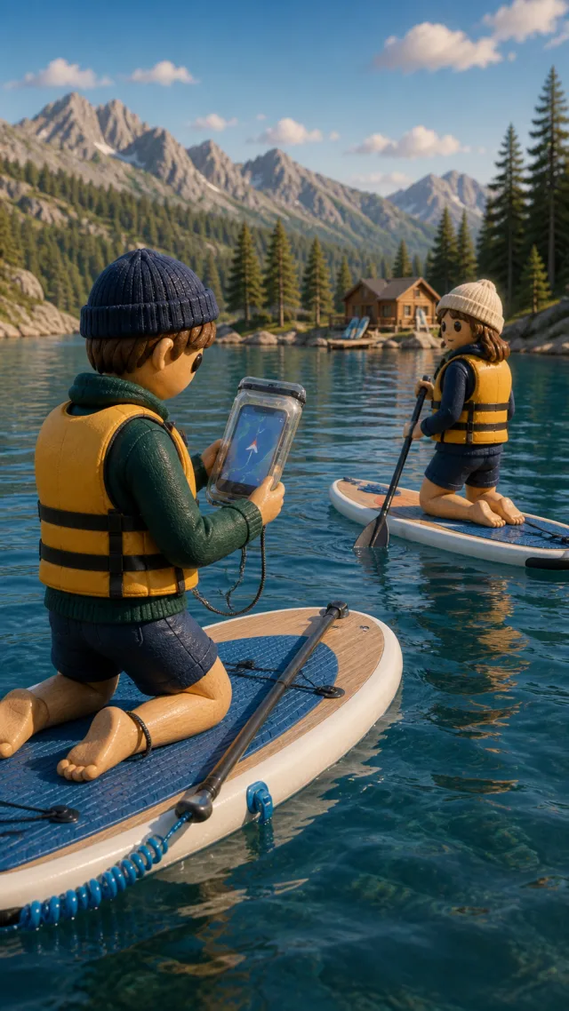 Water sports along the coast, orientation with the smartphone
