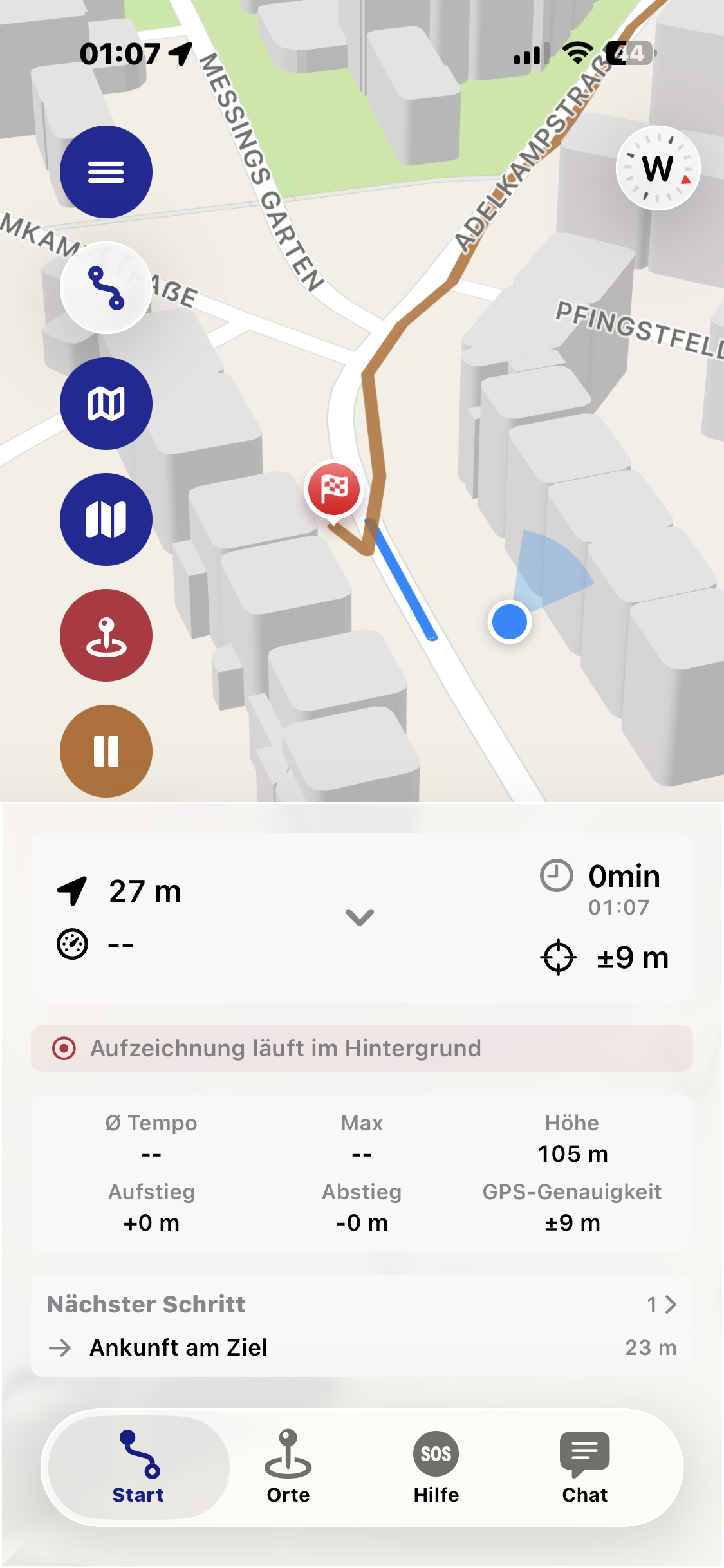 Tourstatistiken in Navigate Back
