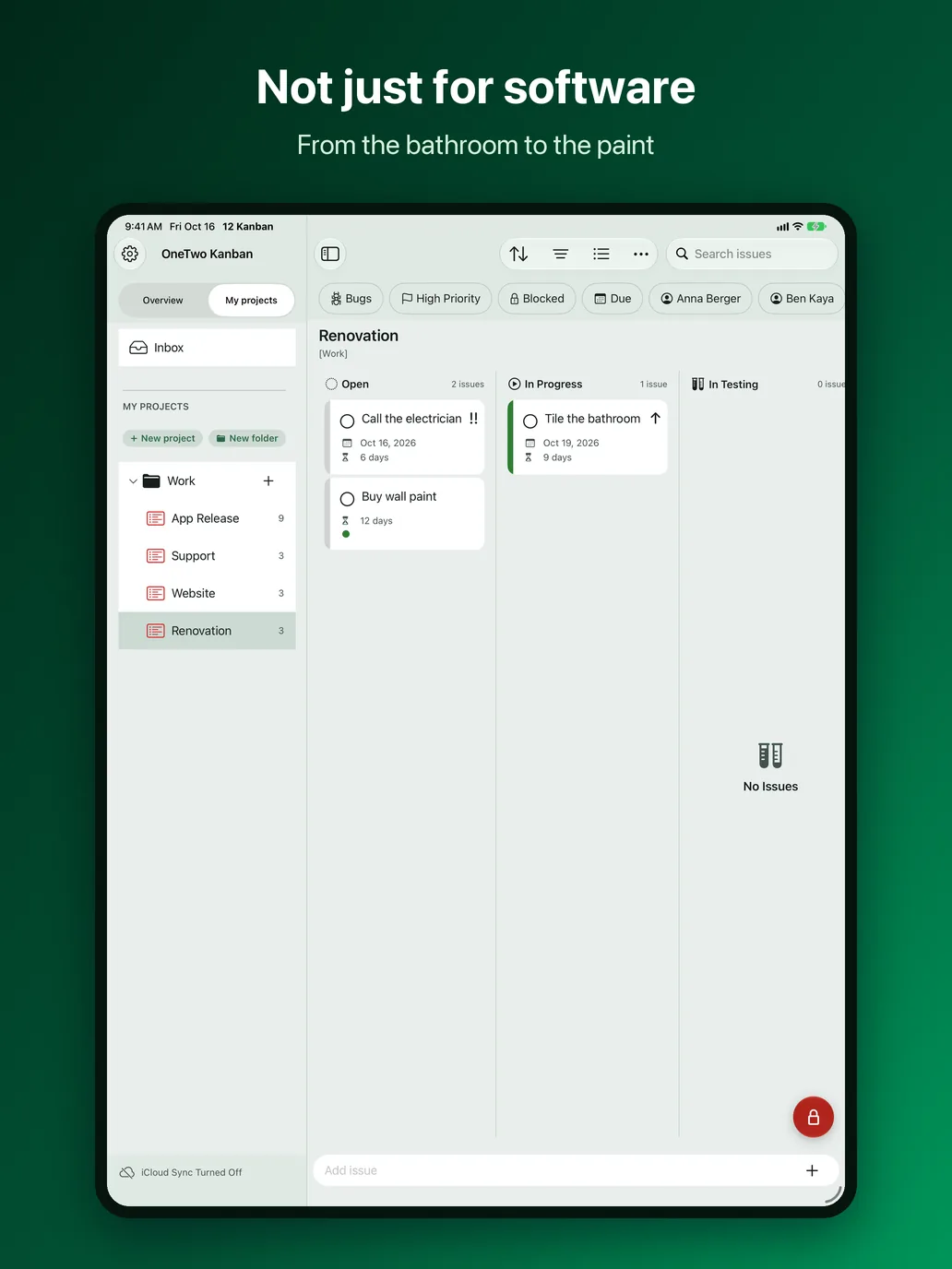 OneTwo Kanban on the iPad, Image 10 of 10: Not just for software