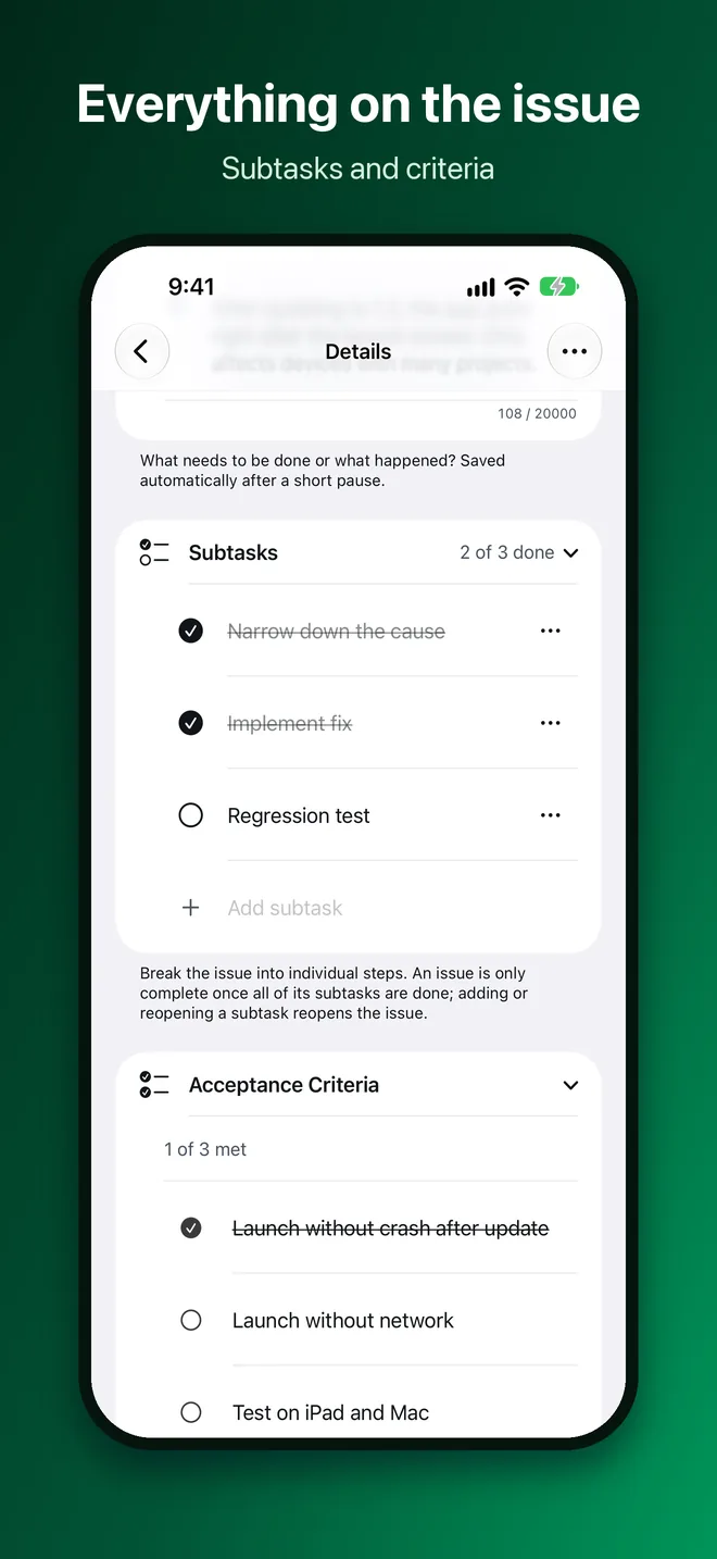 OneTwo Kanban on the iPhone, Image 2 of 10: Everything on the issue