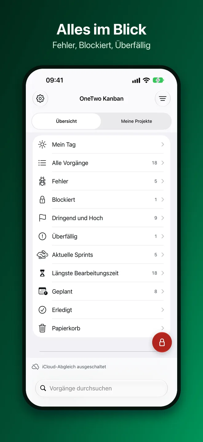 OneTwo Kanban auf dem iPhone, Bild 4 von 10: Alles im Blick