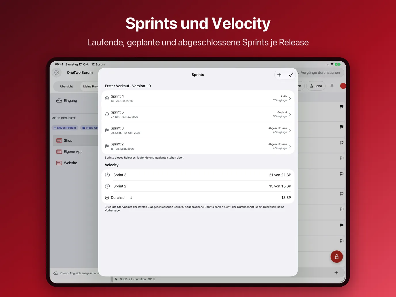 iPad, Bild 3 von 10: Sprints und Velocity