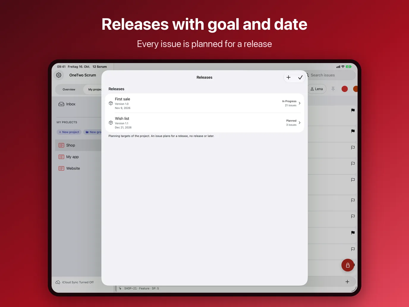 iPad, image 7 of 10: Releases with goal and date
