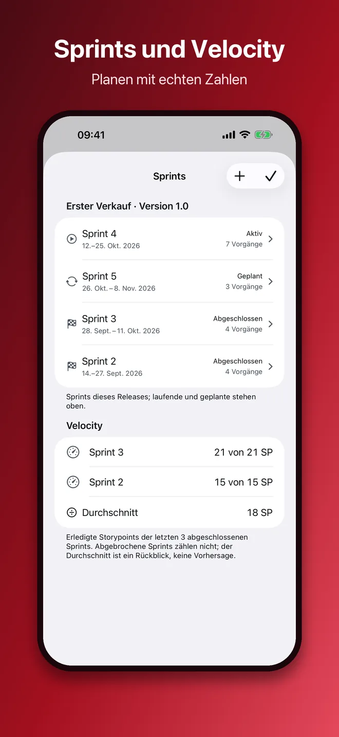 iPhone, Bild 3 von 10: Sprints und Velocity