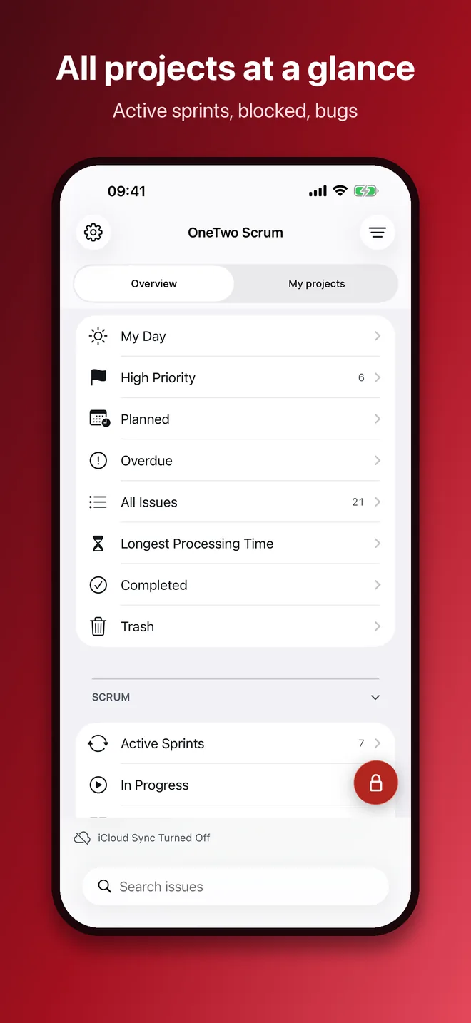 iPhone, image 9 of 10: All projects at a glance