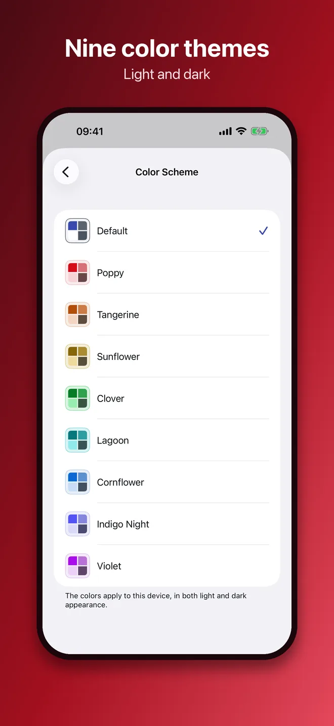 iPhone, image 10 of 10: Nine color themes